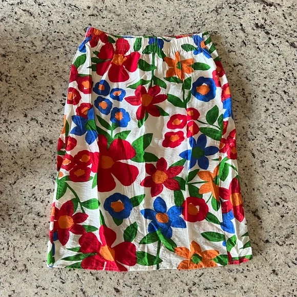 Skies Are Blue Floral Print Women's Skirt - Picture 2 of 7